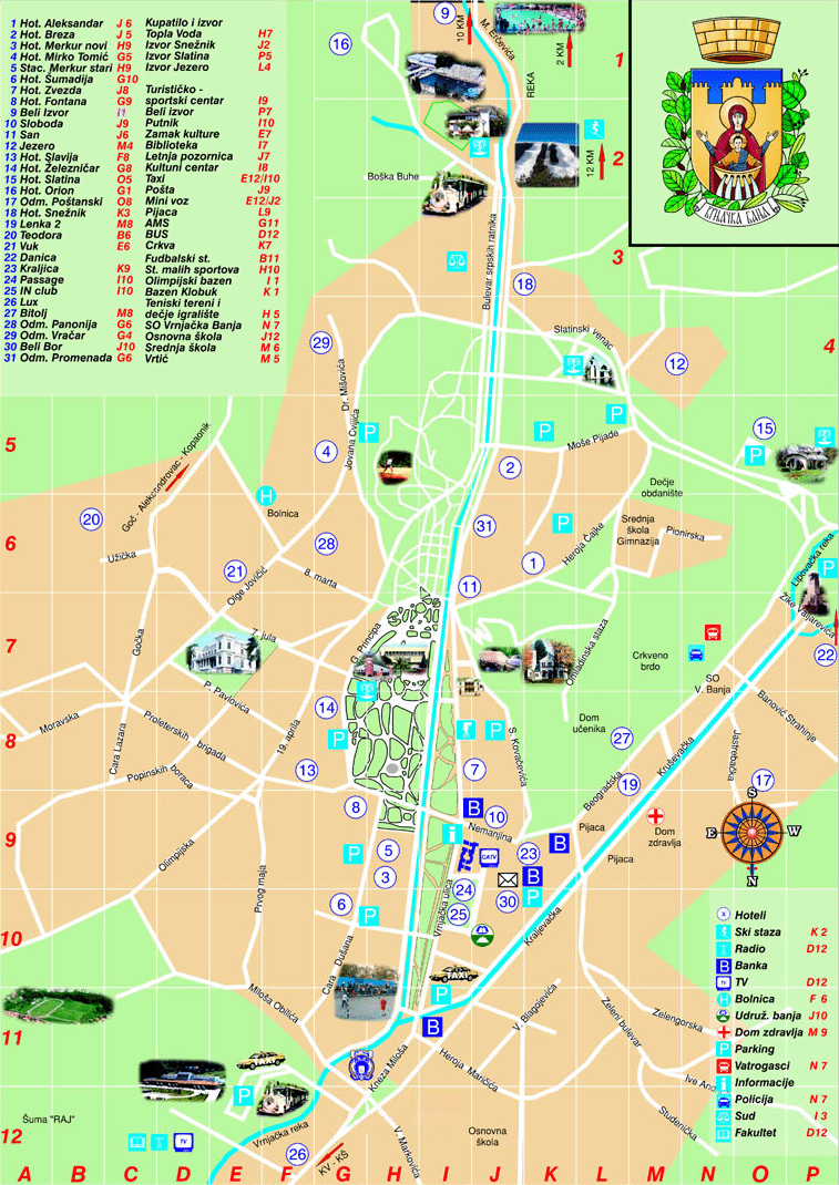 mapa srbije ulice Turistička karta i mapa Vrnjačke Banje | Vrnjačka Banja Srbija mapa srbije ulice